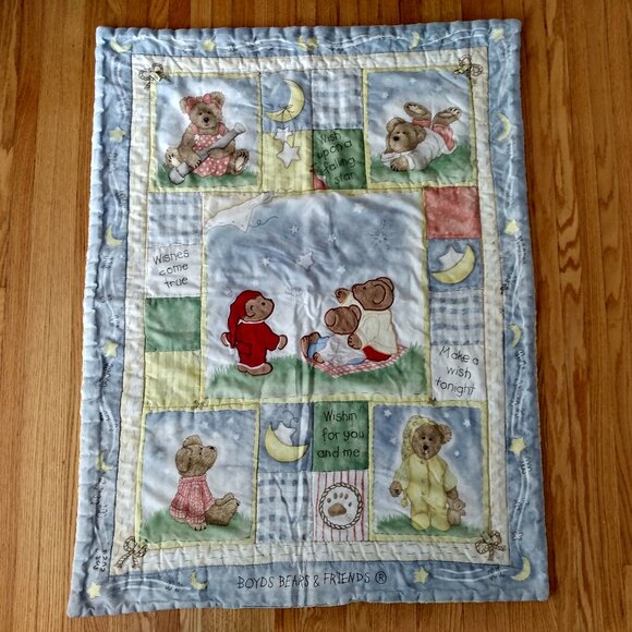 Vintage Boyds Bears Blanket Puffy Quilted Baby Comforter - Picture 2 of 16